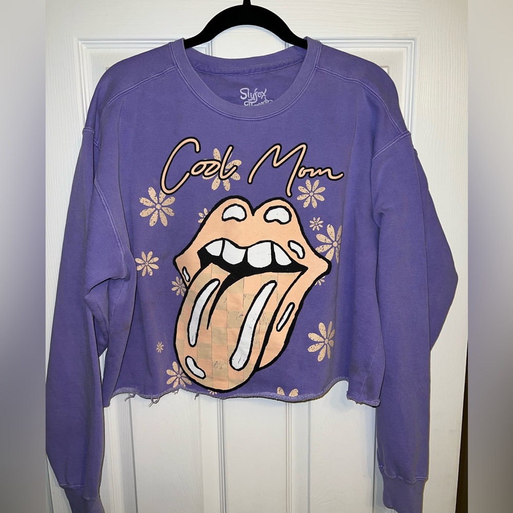 Sly Fox Rolling Stones Cool Mom cropped Sweatshirt